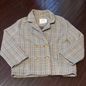 Zara Checkered Double-Breasted Blazer for Kids